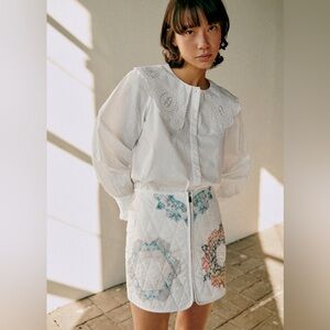 Sezane x Sea NY quilted Fox Skirt in Quin Patchwork sz 38